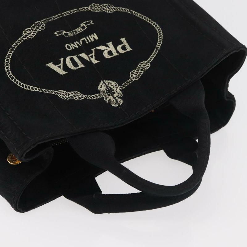 【日本直送】PRADA Canapa PM 手袋 帆布 黑色 金色 正品 175050SAM-5