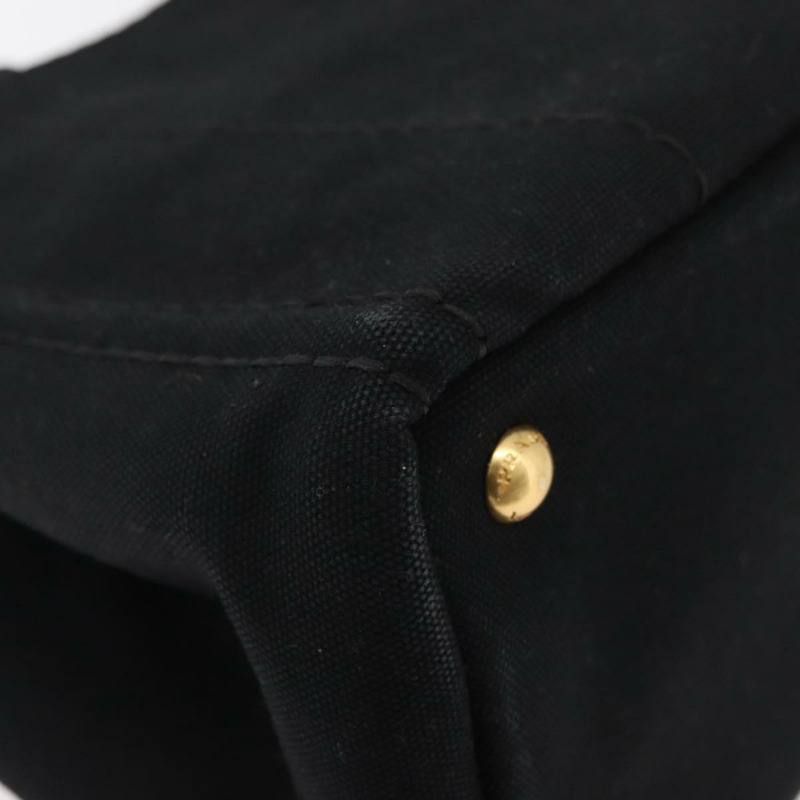 【日本直送】PRADA Canapa PM 手袋 帆布 黑色 金色 正品 175050SAM-14