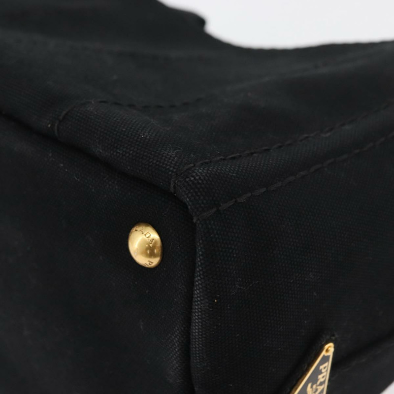 【日本直送】PRADA Canapa PM 手袋 帆布 黑色 金色 正品 175050SAM-15