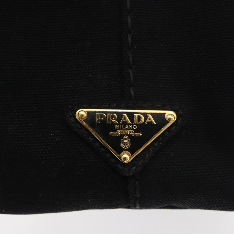 【日本直送】PRADA Canapa PM 手袋 帆布 黑色 金色 正品 175050SAM-16