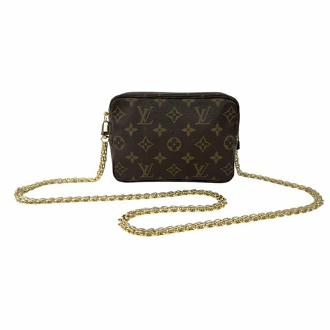 LOUIS VUITTON 中古 *自加鏈＞送無品牌鏈帶* 老花 斜揹袋