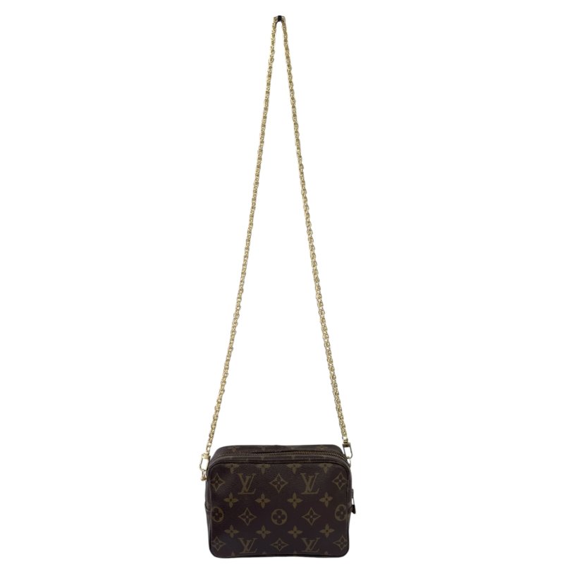 LOUIS VUITTON 中古 *自加鏈＞送無品牌鏈帶* 老花 斜揹袋-1