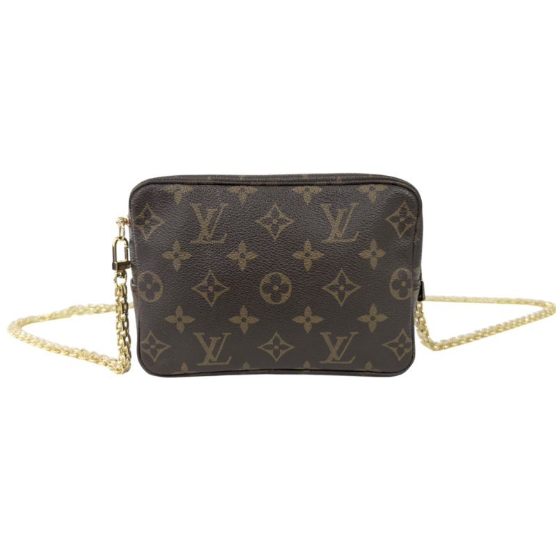 LOUIS VUITTON 中古 *自加鏈＞送無品牌鏈帶* 老花 斜揹袋-2