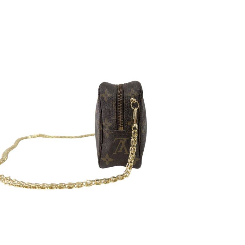 LOUIS VUITTON 中古 *自加鏈＞送無品牌鏈帶* 老花 斜揹袋-4