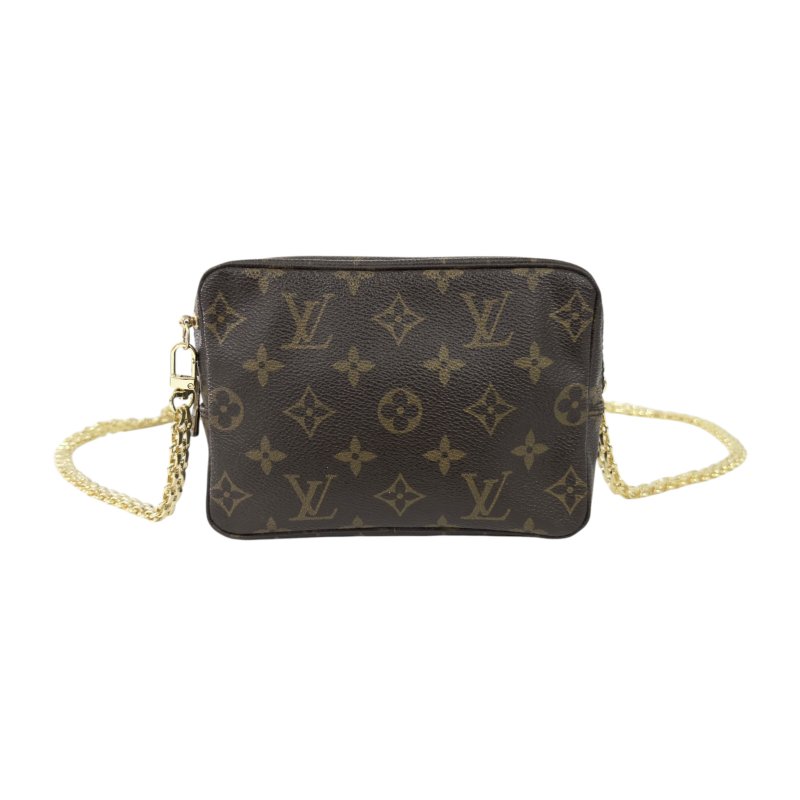 LOUIS VUITTON 中古 *自加鏈＞送無品牌鏈帶* 老花 斜揹袋-5