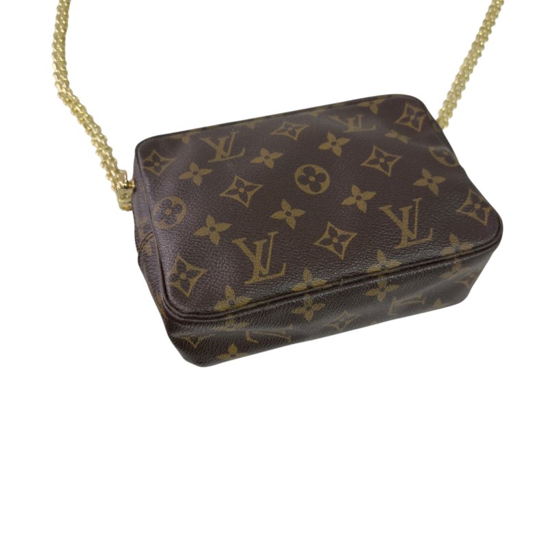 LOUIS VUITTON 中古 *自加鏈＞送無品牌鏈帶* 老花 斜揹袋-9