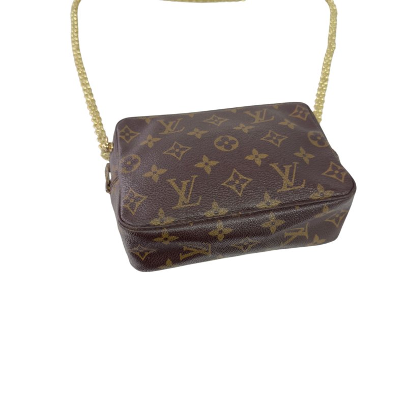 LOUIS VUITTON 中古 *自加鏈＞送無品牌鏈帶* 老花 斜揹袋-11