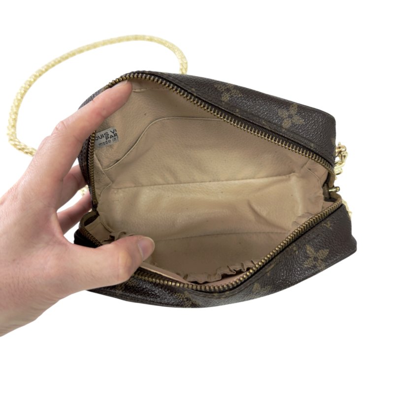 LOUIS VUITTON 中古 *自加鏈＞送無品牌鏈帶* 老花 斜揹袋-15