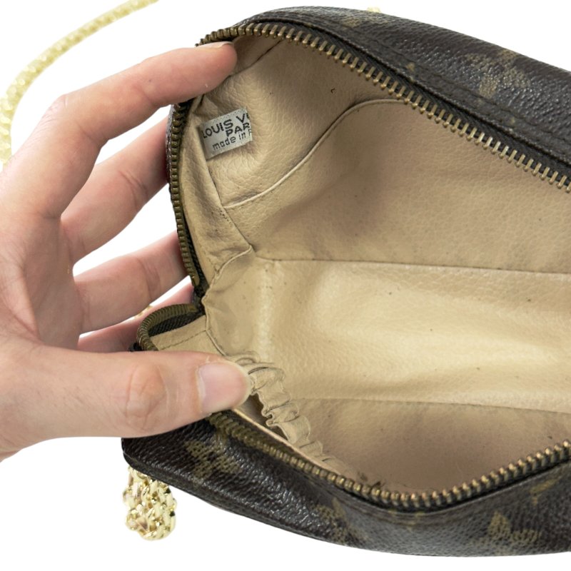 LOUIS VUITTON 中古 *自加鏈＞送無品牌鏈帶* 老花 斜揹袋-17