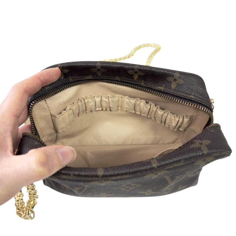 LOUIS VUITTON 中古 *自加鏈＞送無品牌鏈帶* 老花 斜揹袋-21