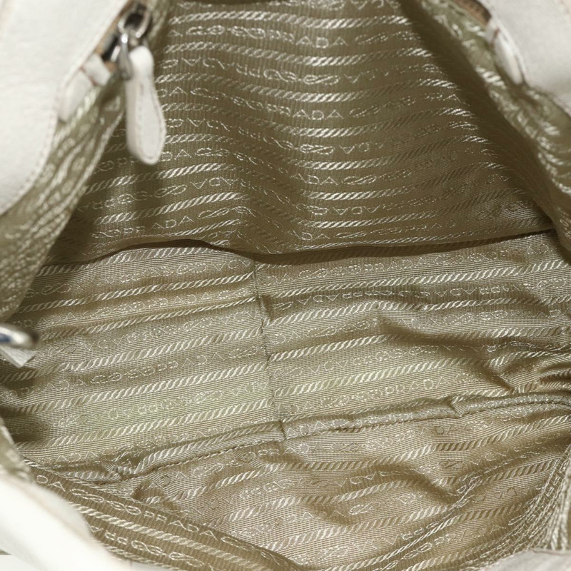 【日本直送】PRADA 手提包 皮革 兩用 白色 金 銀色 正品 175061A-10