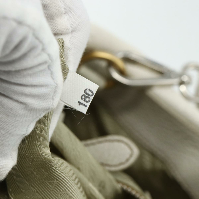 【日本直送】PRADA 手提包 皮革 兩用 白色 金 銀色 正品 175061A-11
