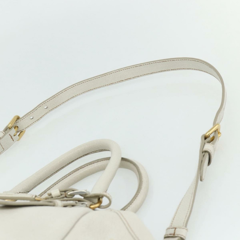 【日本直送】PRADA 手提包 皮革 兩用 白色 金 銀色 正品 175061A-14