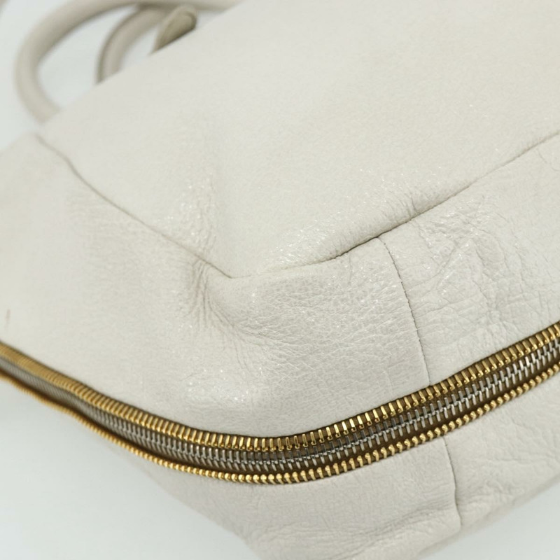 【日本直送】PRADA 手提包 皮革 兩用 白色 金 銀色 正品 175061A-15