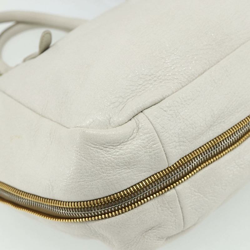 【日本直送】PRADA 手提包 皮革 兩用 白色 金 銀色 正品 175061A-17