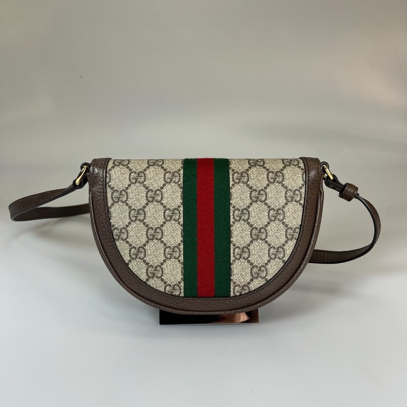 GUCCI 757309 經典老花Ophidia翻蓋小半月包-1
