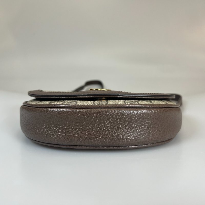 GUCCI 757309 經典老花Ophidia翻蓋小半月包-4