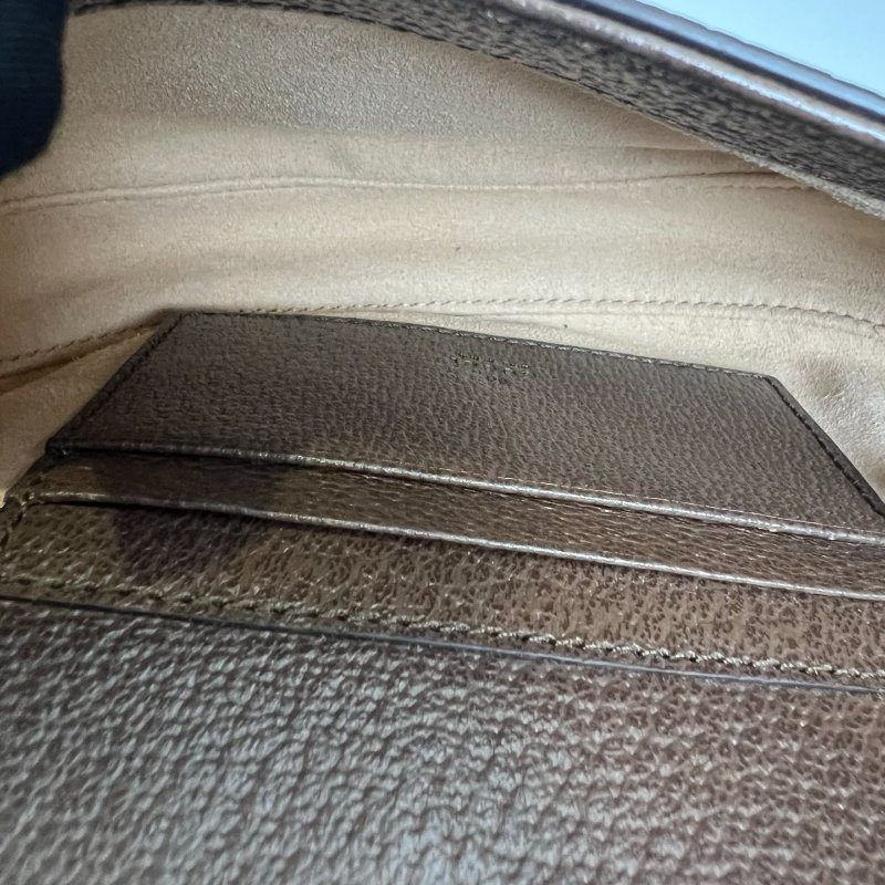 GUCCI 757309 經典老花Ophidia翻蓋小半月包-6