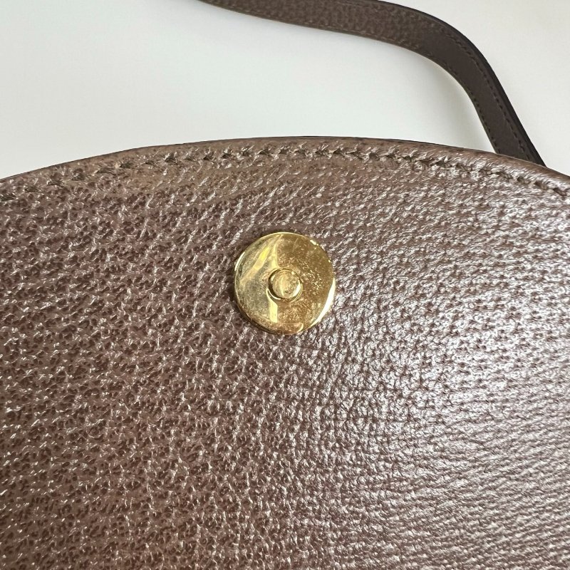 GUCCI 757309 經典老花Ophidia翻蓋小半月包-7