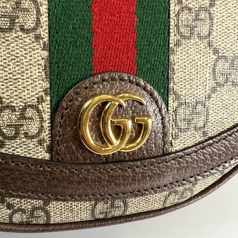 GUCCI 757309 經典老花Ophidia翻蓋小半月包-9