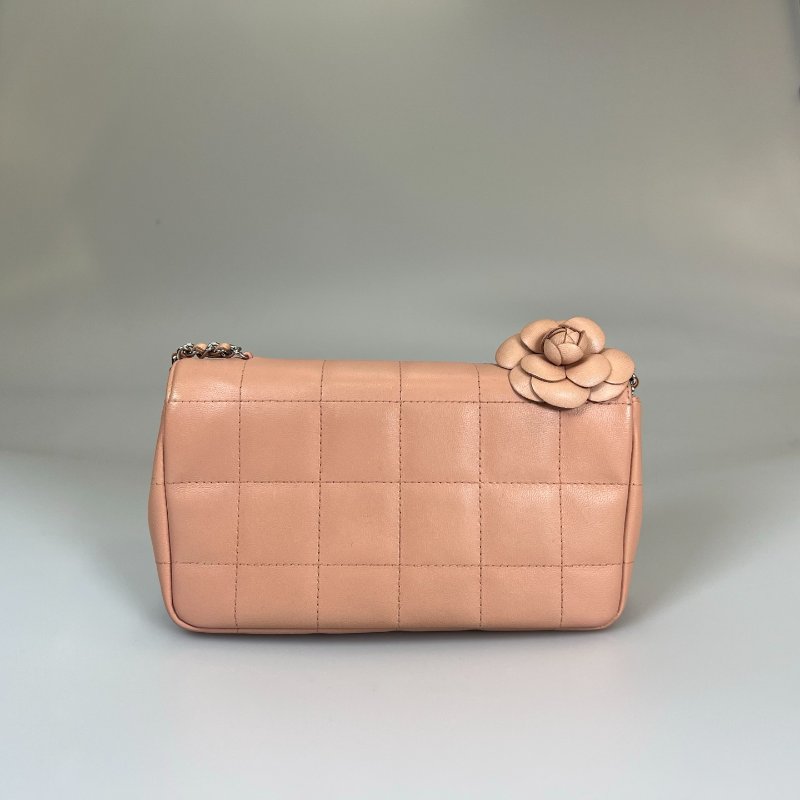 CHANEL 山茶花鏈條包羊皮粉 A16780/保卡款11開-1