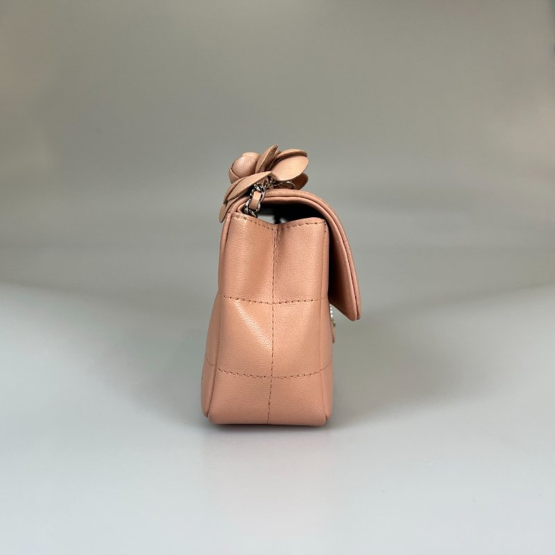 CHANEL 山茶花鏈條包羊皮粉 A16780/保卡款11開-2