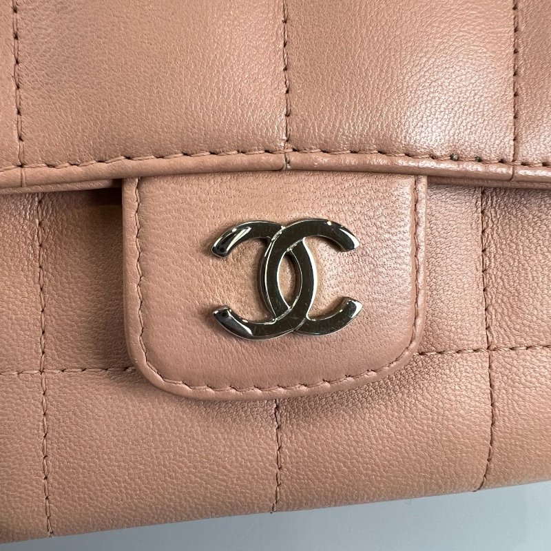CHANEL 山茶花鏈條包羊皮粉 A16780/保卡款11開-7