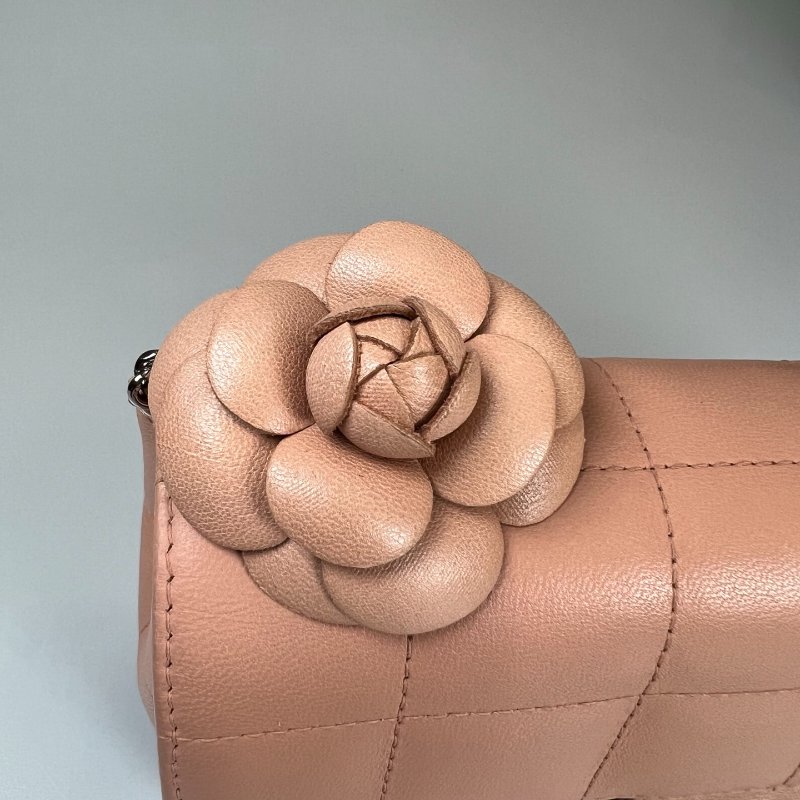CHANEL 山茶花鏈條包羊皮粉 A16780/保卡款11開-10
