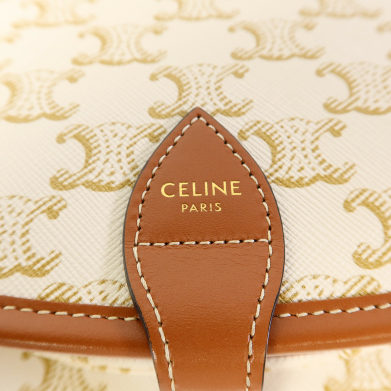 CELINE 【激減優惠】塗層帆布Folco金扣肩背袋-7