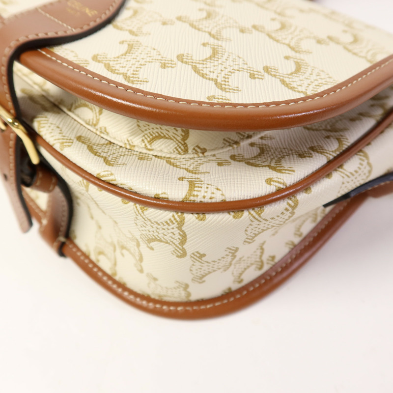CELINE 【激減優惠】塗層帆布Folco金扣肩背袋-10