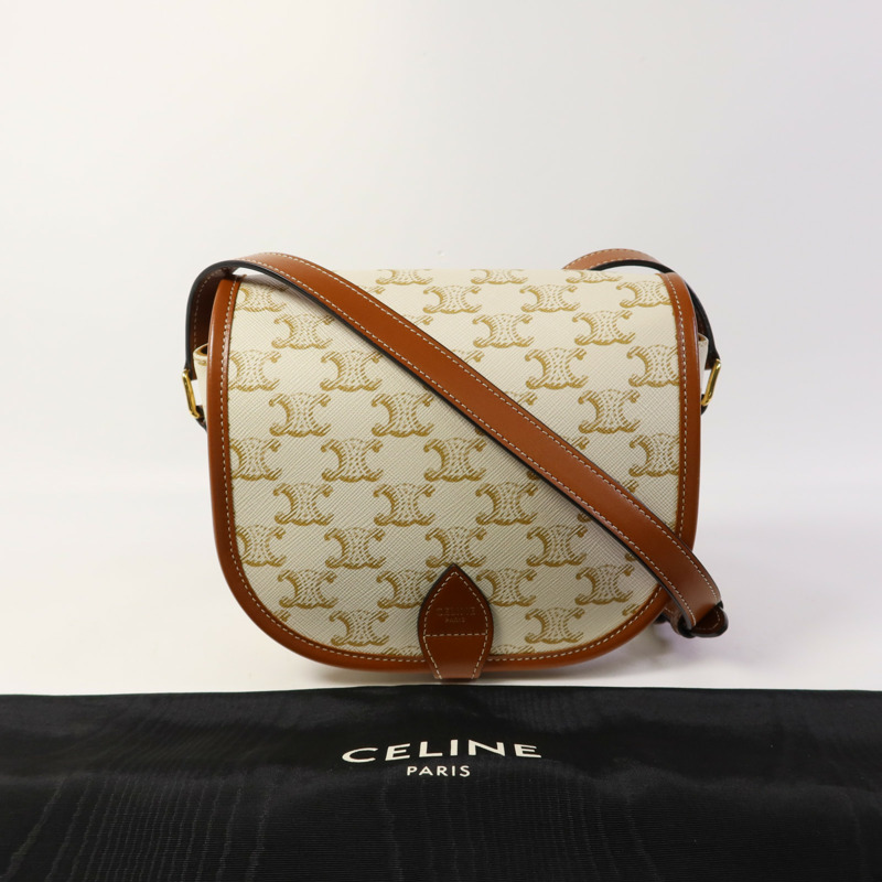 CELINE 【激減優惠】塗層帆布Folco金扣肩背袋-15