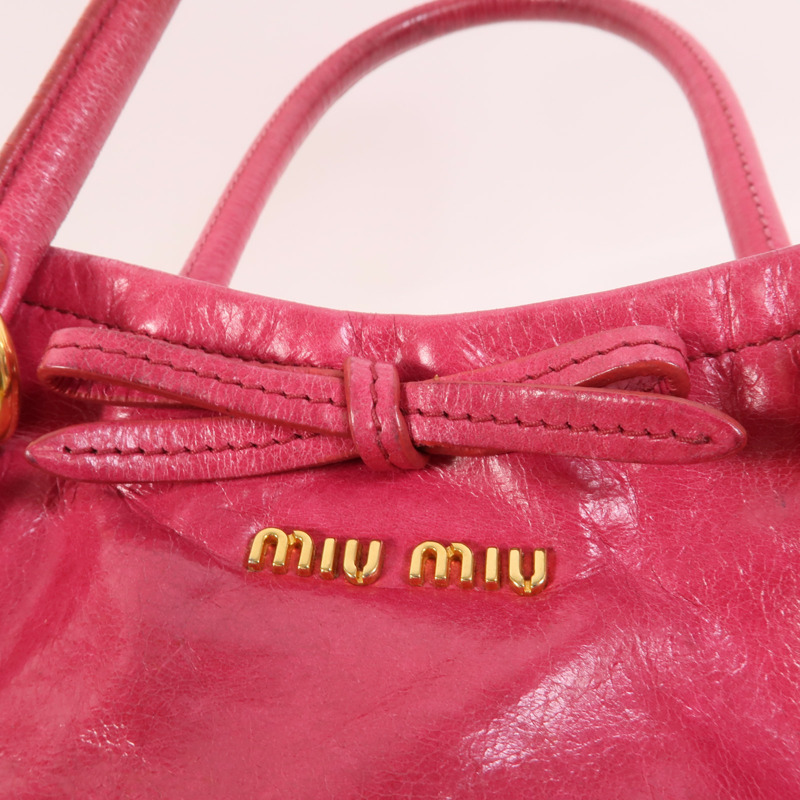 Miu Miu 牛皮皮革2 Way Shoulder手挽肩背兩用袋-7