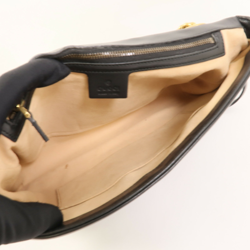 GUCCI 牛皮皮革GG Marmont Medium鏈帶肩背袋-4