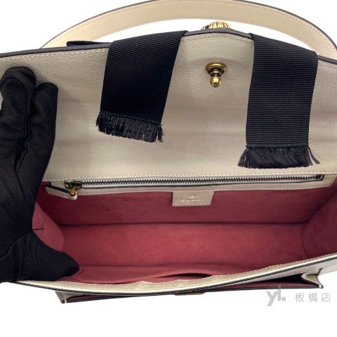 Y1902-GUCCI包包 白牛皮塗鴉虎頭蝴蝶結兩用手提包466417-4