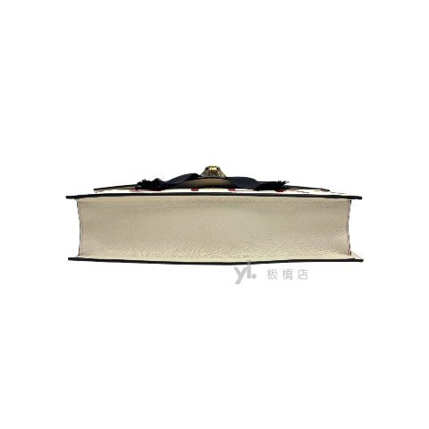 Y1902-GUCCI包包 白牛皮塗鴉虎頭蝴蝶結兩用手提包466417-5