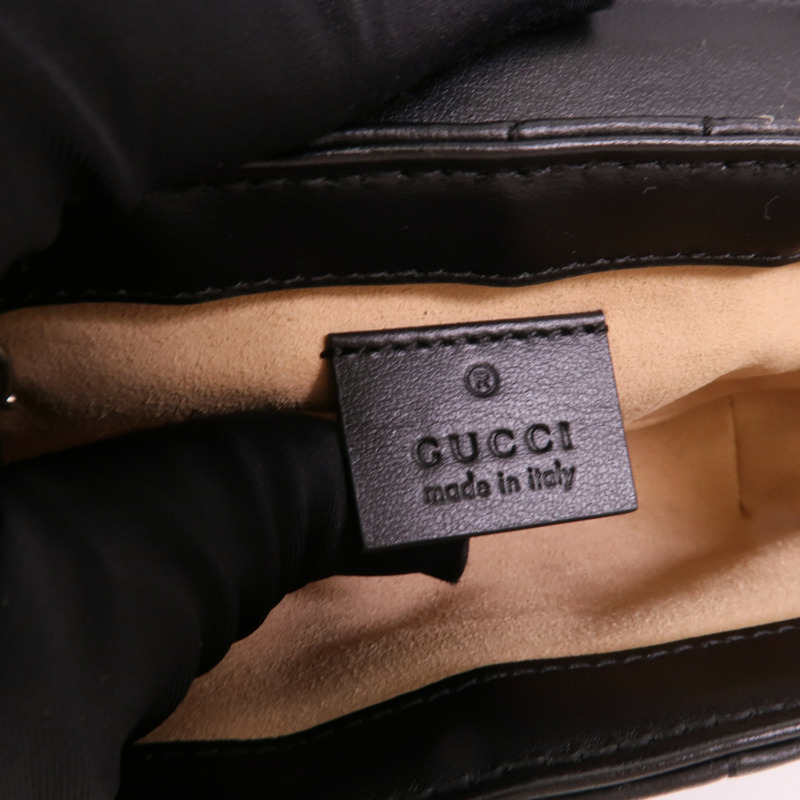 GUCCI 牛皮皮革GG Marmont Super Mini鏈帶肩背袋-7