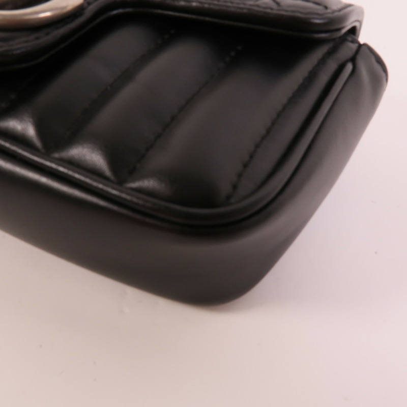 GUCCI 牛皮皮革GG Marmont Super Mini鏈帶肩背袋-12
