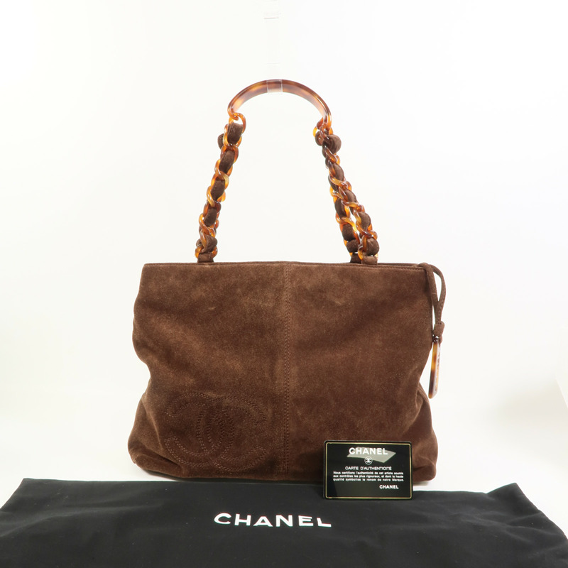CHANEL 麂皮皮革Handbag手挽袋-11