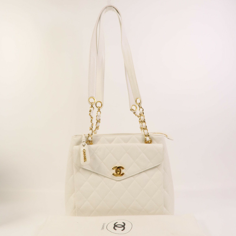 CHANEL 牛皮皮革Chain Shoulder鏈帶肩背袋-11
