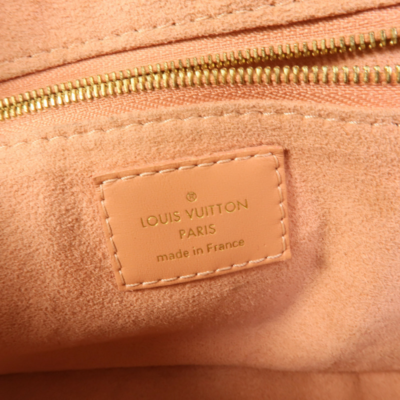 LOUIS VUITTON Monogram Petite Malle Souple金扣手挽肩背兩用袋棕色/粉紅色-8