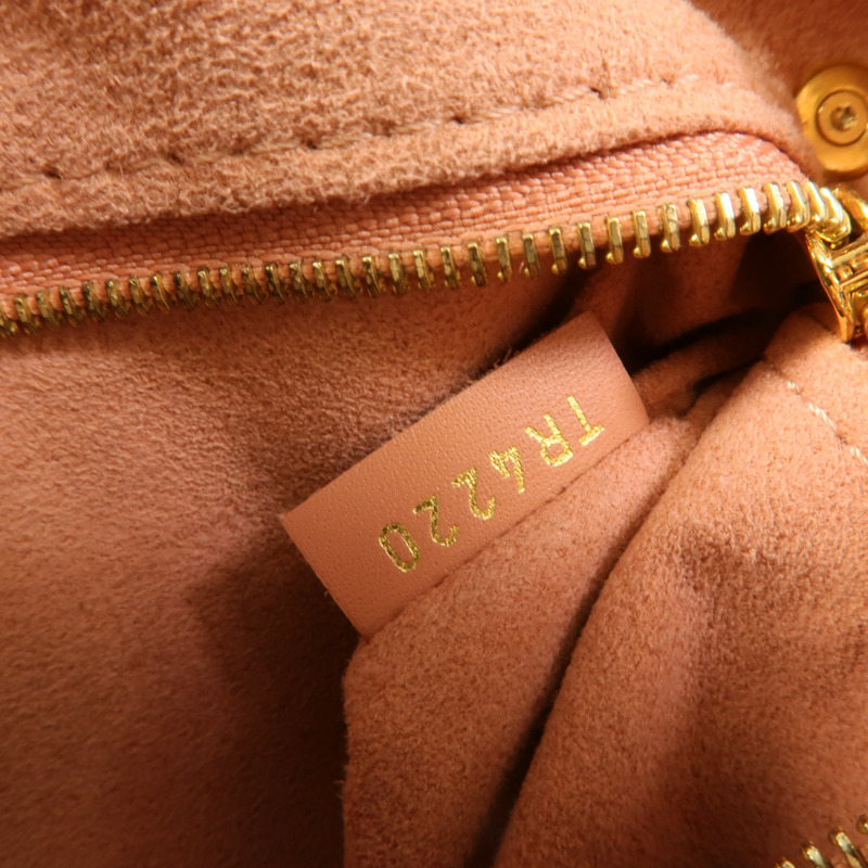 LOUIS VUITTON Monogram Petite Malle Souple金扣手挽肩背兩用袋棕色/粉紅色-9