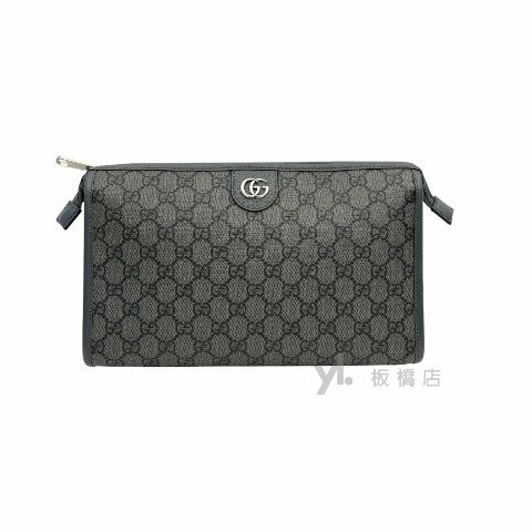 Y1910-Gucci Ophidia GG 灰色塗層手拿包598234