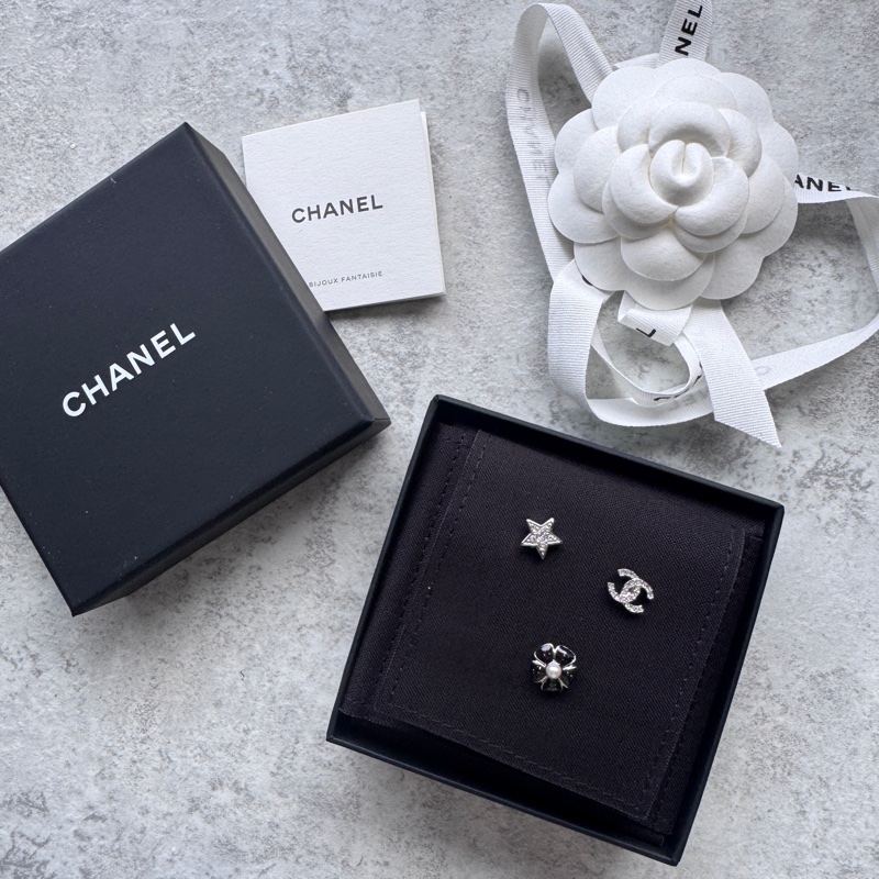 Chanel 香奈兒 迷你耳環 三件組-0