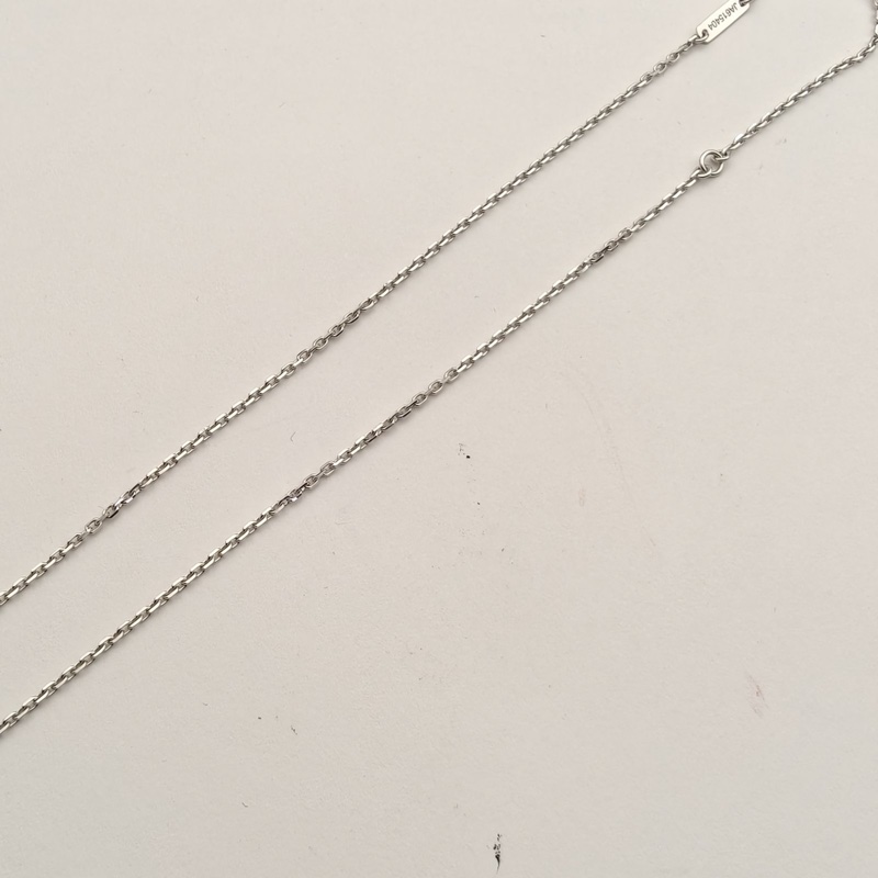 VAN CLEEF&ARPELS 18K白金鑽石Lotus系列蓮花滿鑽項鏈小號-4