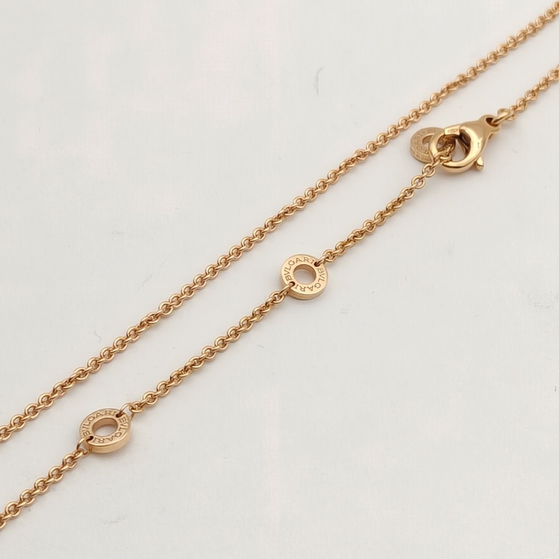 BVLGARI B.ZERO1彈簧項鏈三環扣雙邊鑽18K玫瑰金/鑽石-3