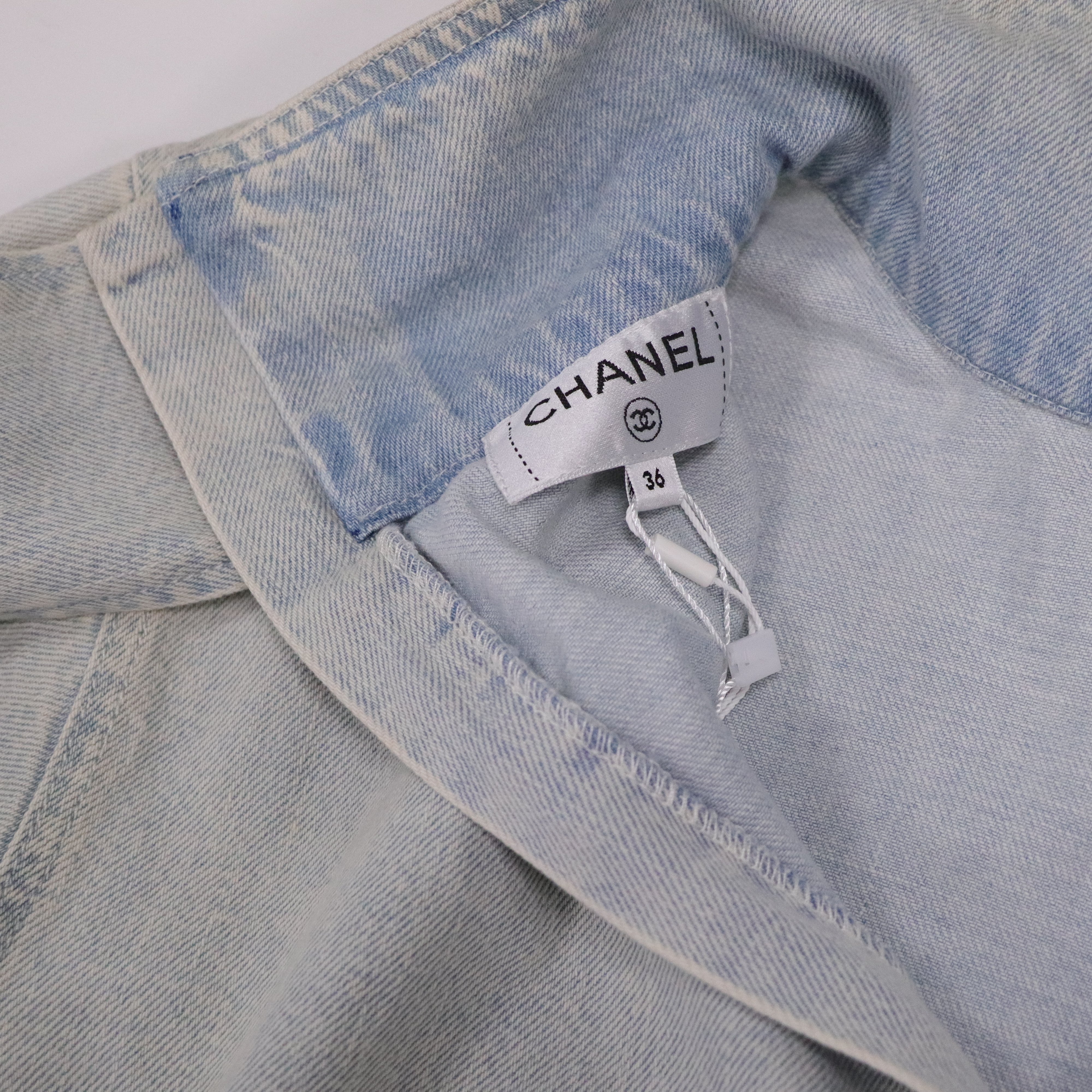 Chanel 香奈兒 藍色 綁帶 短袖上衣-11