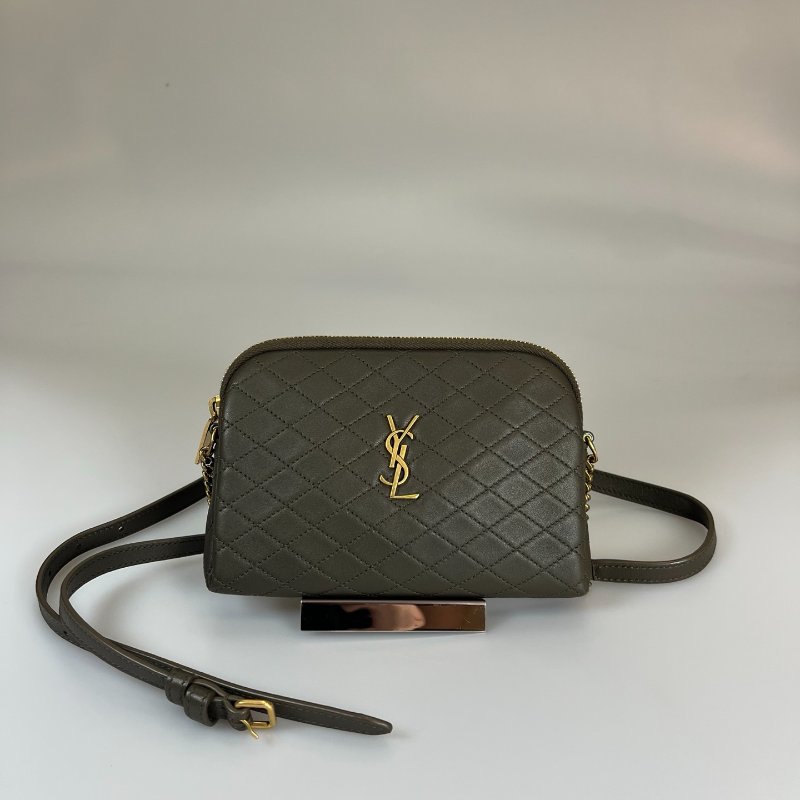 YSL 733667 墨綠GABY 金鍊包MINI-0