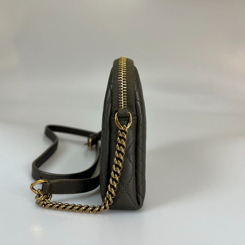 YSL 733667 墨綠GABY 金鍊包MINI-2