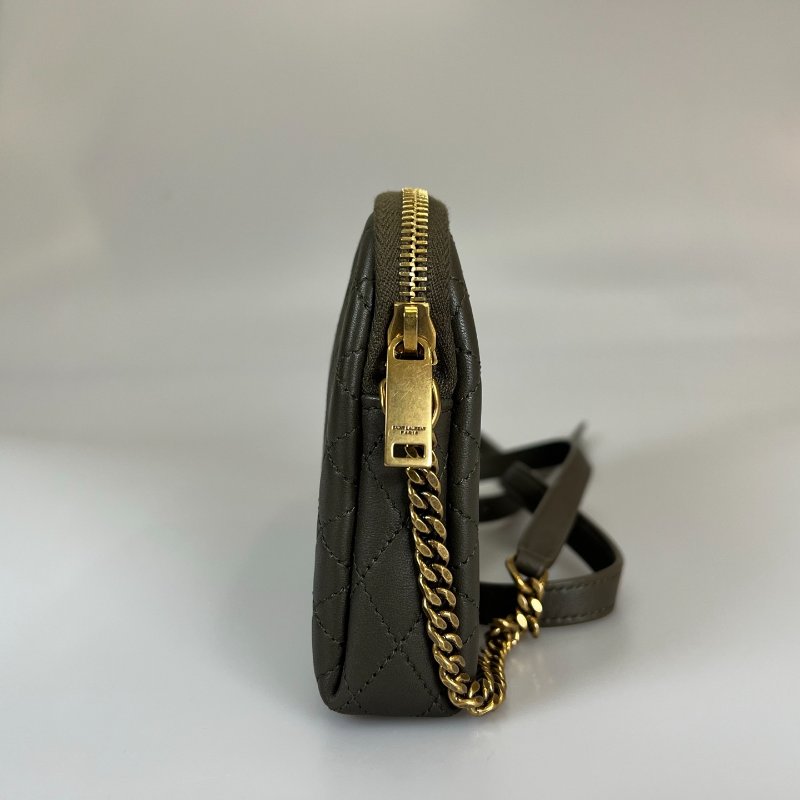 YSL 733667 墨綠GABY 金鍊包MINI-3