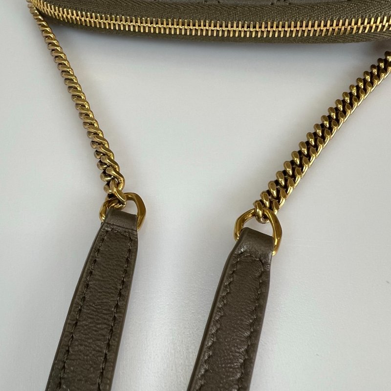 YSL 733667 墨綠GABY 金鍊包MINI-8